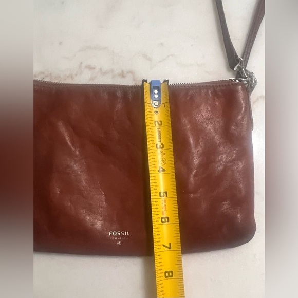 Fossil Soft Tan Leather Toaster Adjustable Strap Crossbody Bag Handbag Purse - Picture 13 of 14